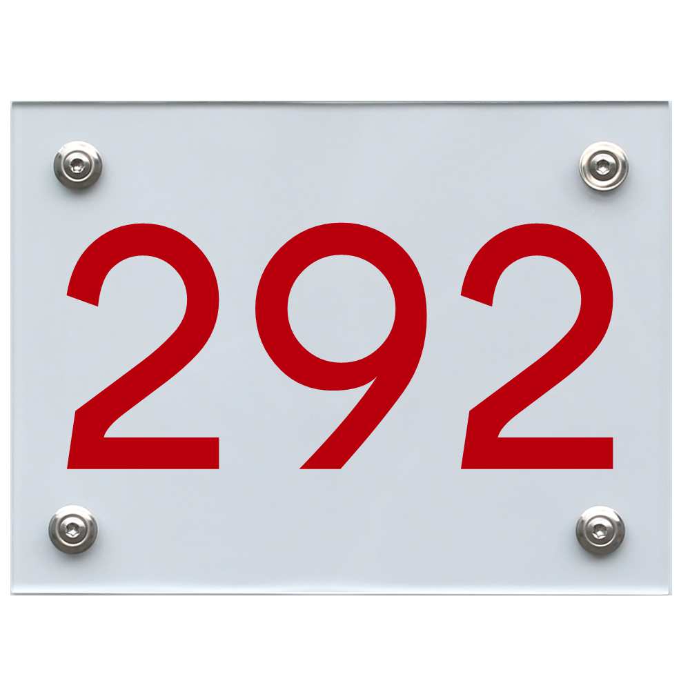 Hausnummernschild 292 rot
