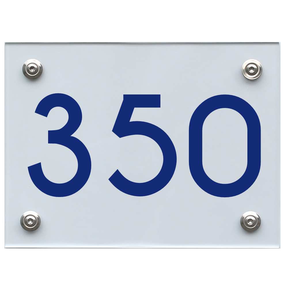 Hausnummernschild 350 blau