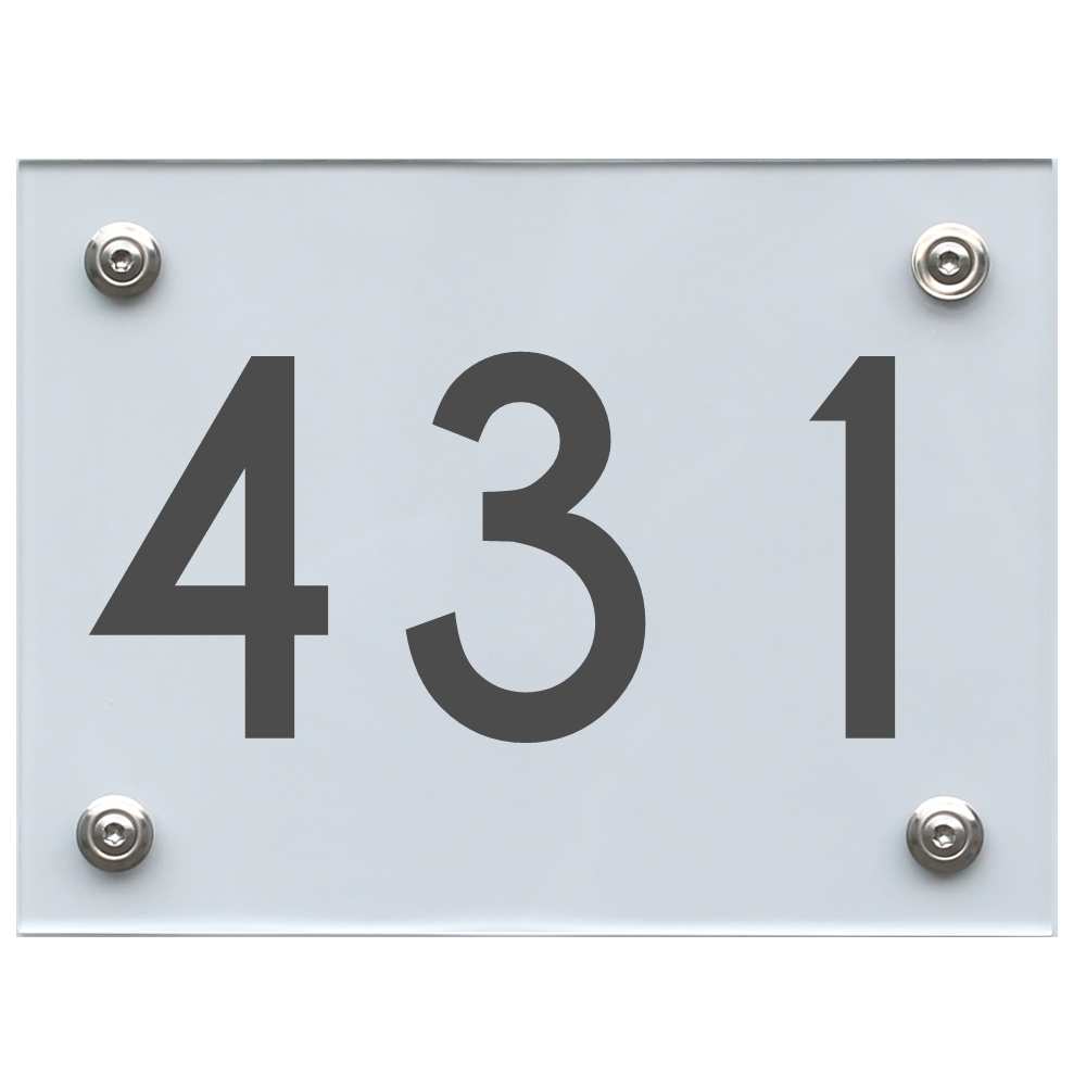 Hausnummernschild 431 dunkelgrau