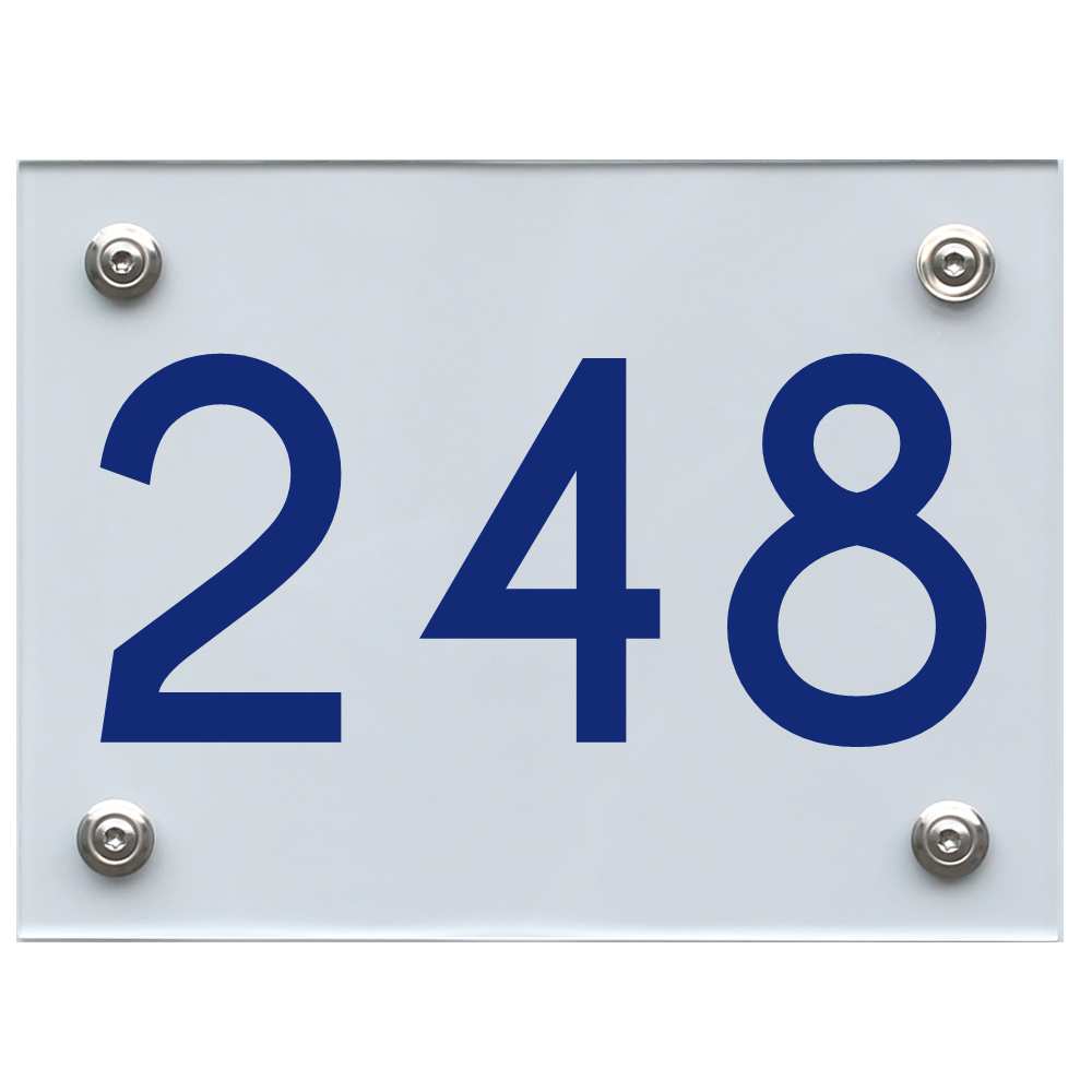 Hausnummernschild 248 blau