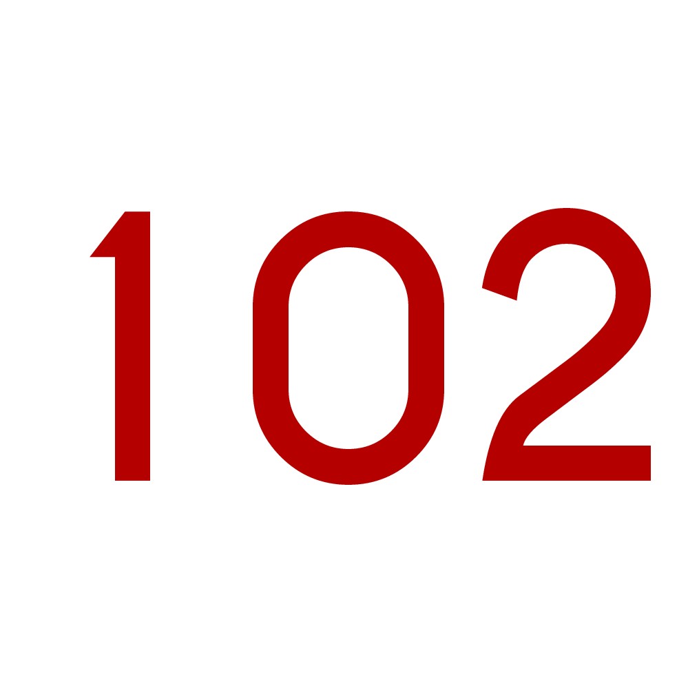 Hausnummer Aufkleber 102 rot