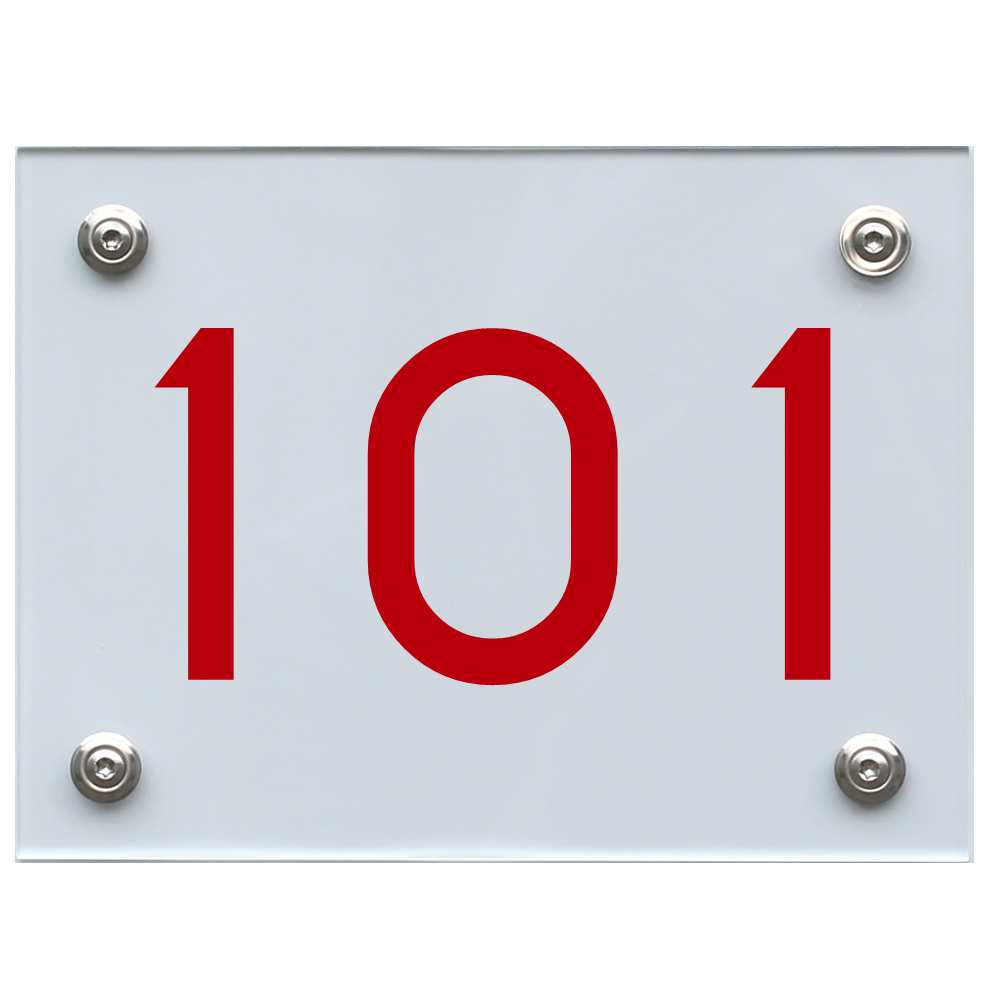 Hausnummernschild 101 rot