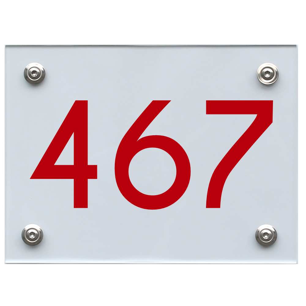 Hausnummernschild 467 rot