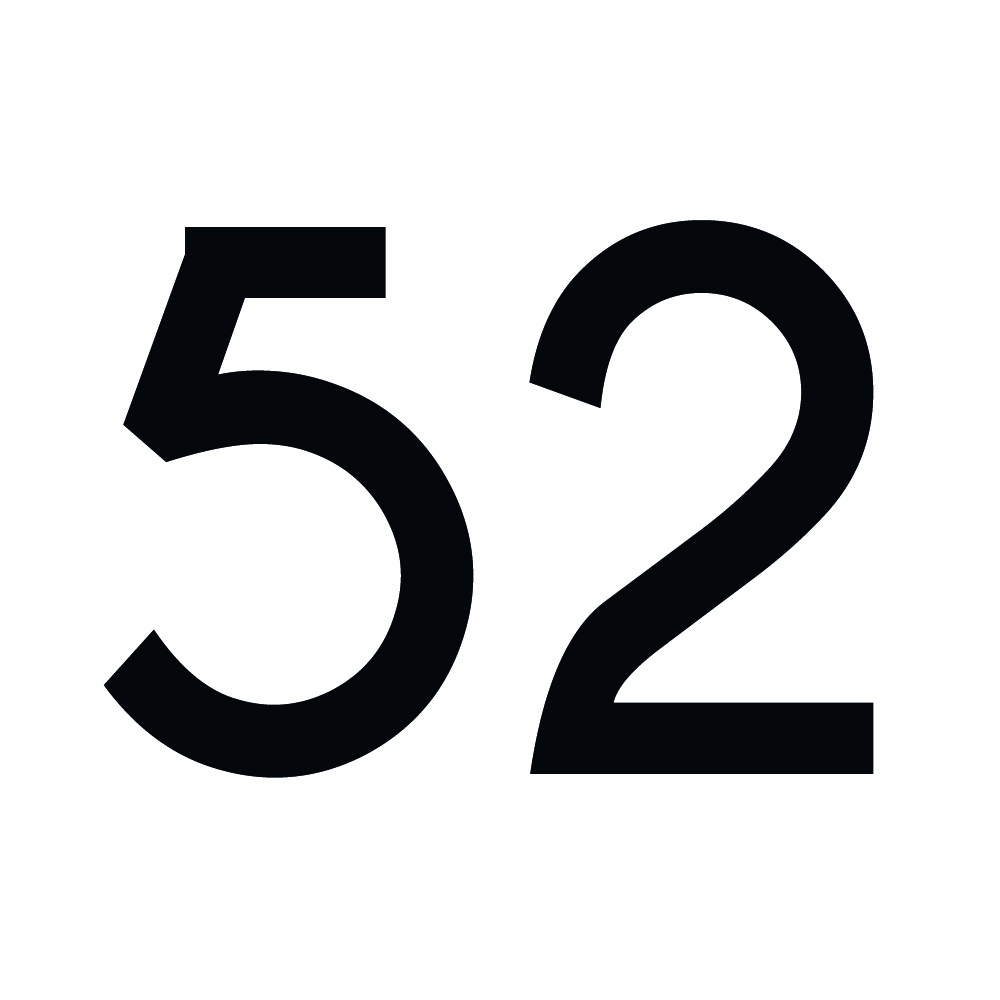 Zahlenaufkleber 52 schwarz
