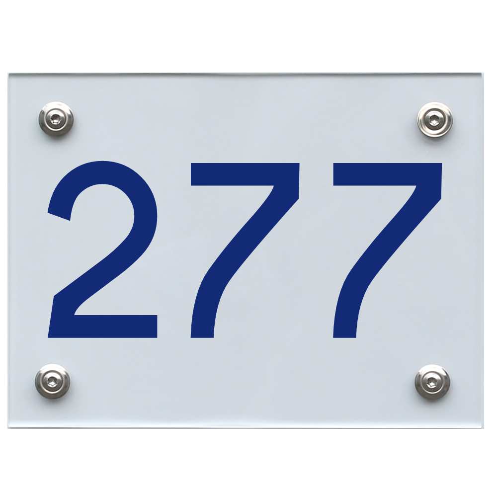 Hausnummernschild 277 blau
