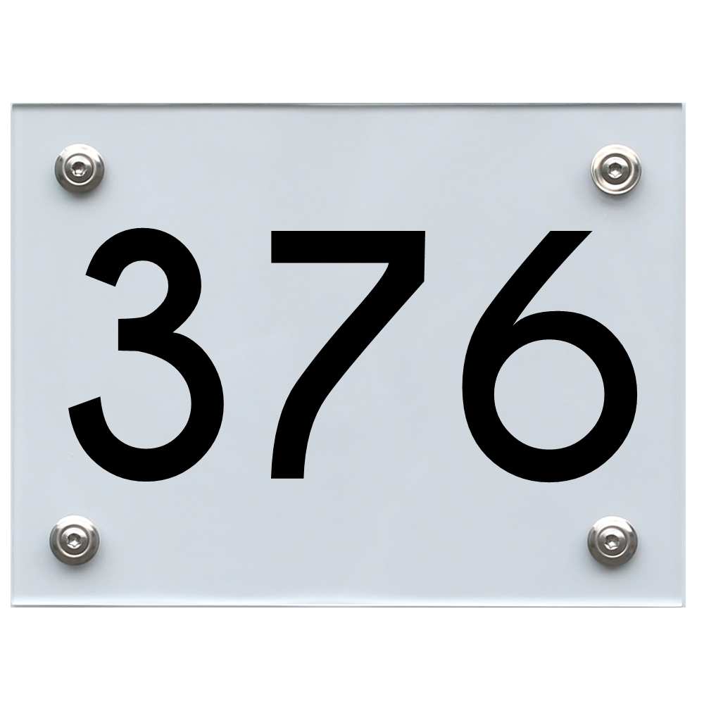 Hausnummernschild 376 schwarz