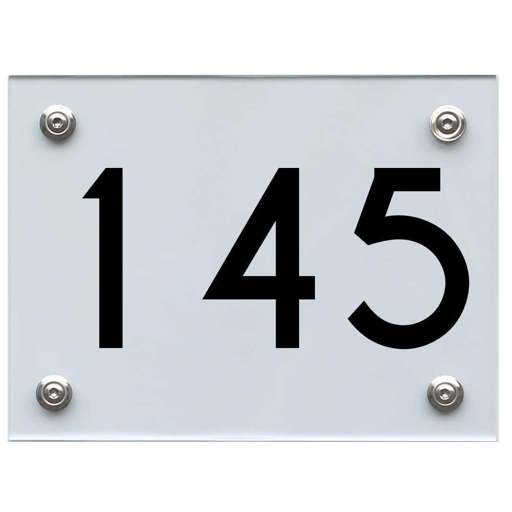 Hausnummernschild 145 schwarz