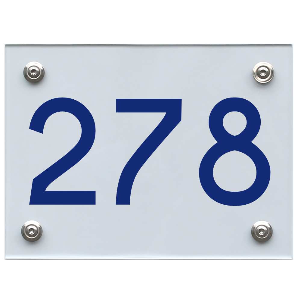 Hausnummernschild 278 blau