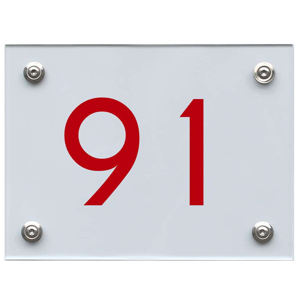 Hausnummernschild 91 rot