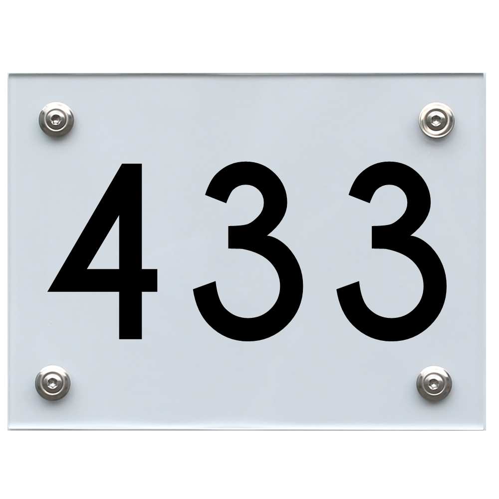 Hausnummernschild 433 schwarz