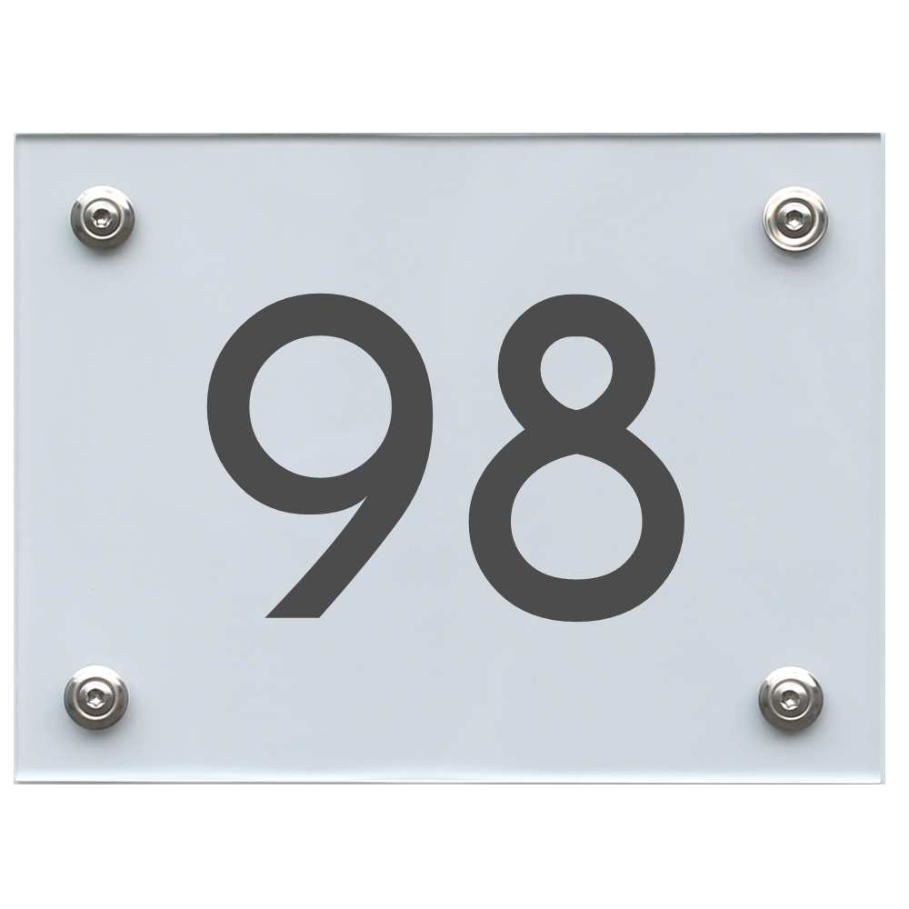 Hausnummernschild 98 dunkelgrau