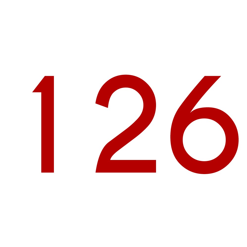 Hausnummer Aufkleber 126 rot