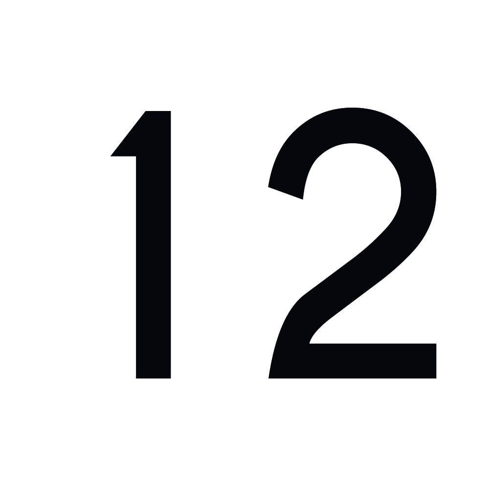 Zahlenaufkleber 12 schwarz