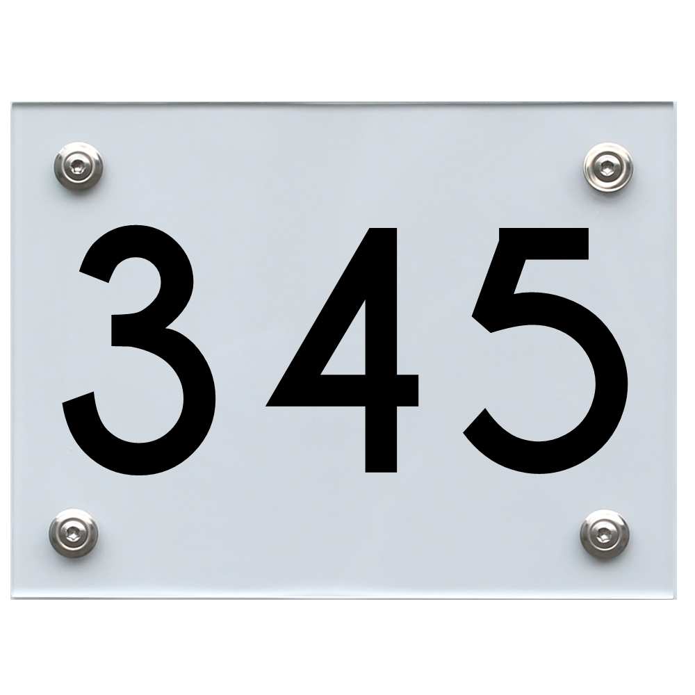 Hausnummernschild 345 schwarz