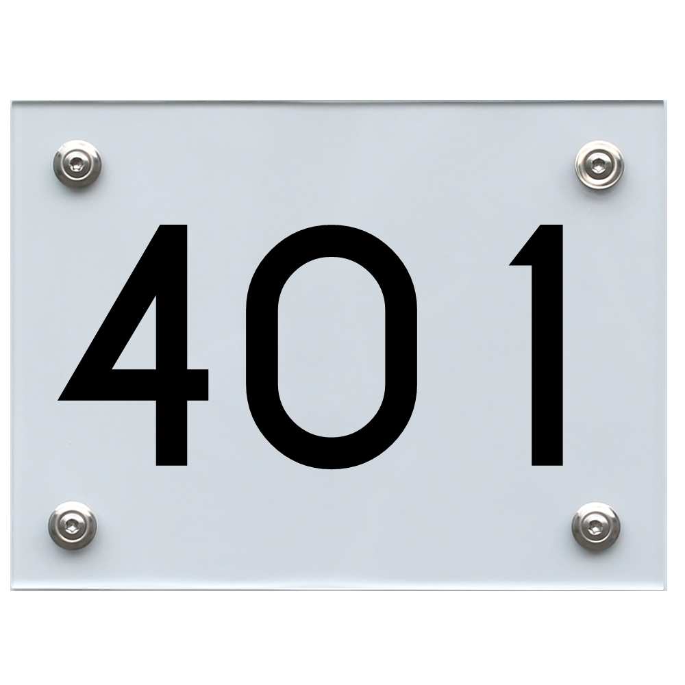 Hausnummernschild 401 schwarz