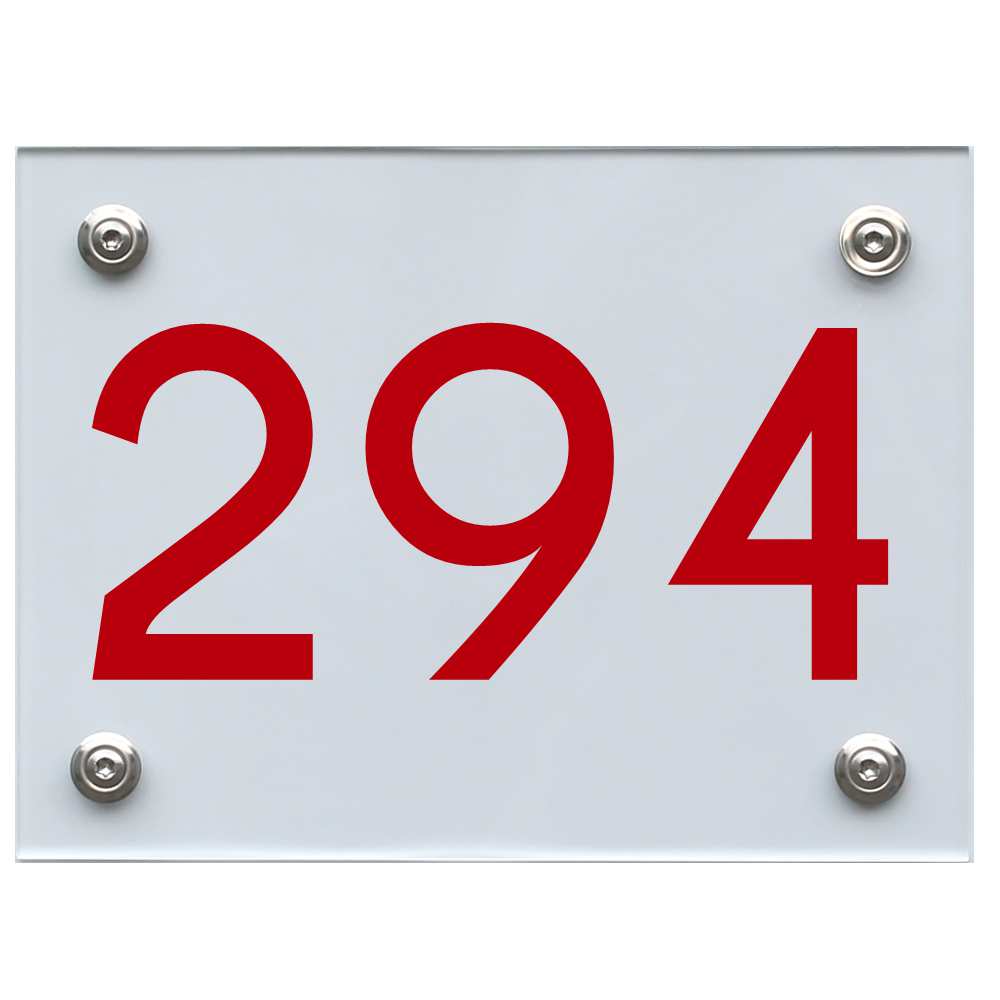 Hausnummernschild 294 rot