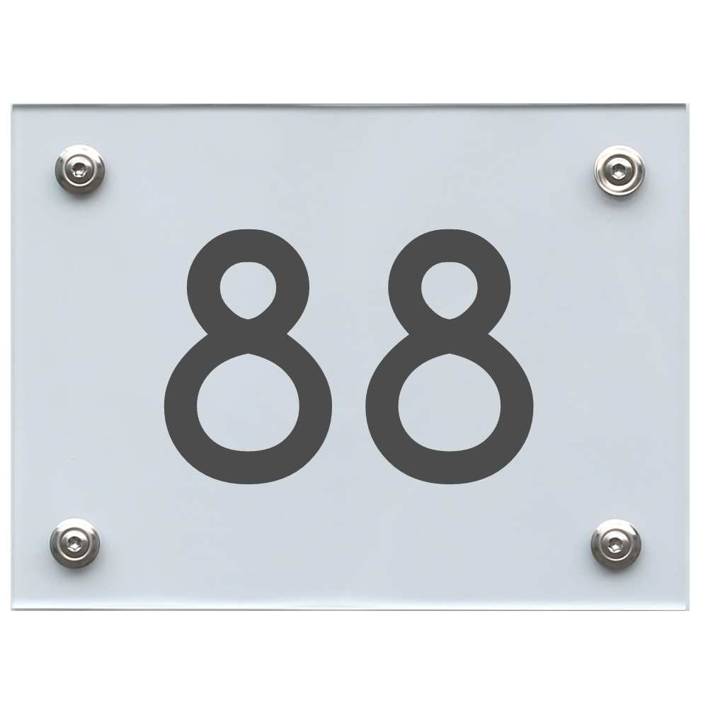 Hausnummernschild 88 dunkelgrau