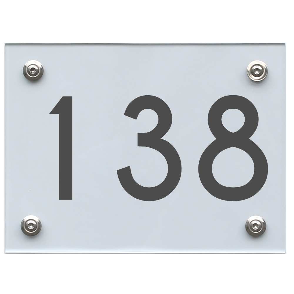 Hausnummernschild 138 dunkelgrau