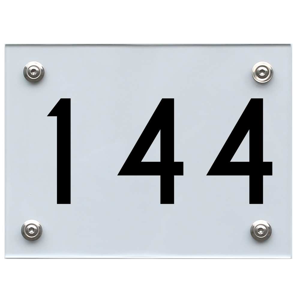 Hausnummernschild 144 schwarz