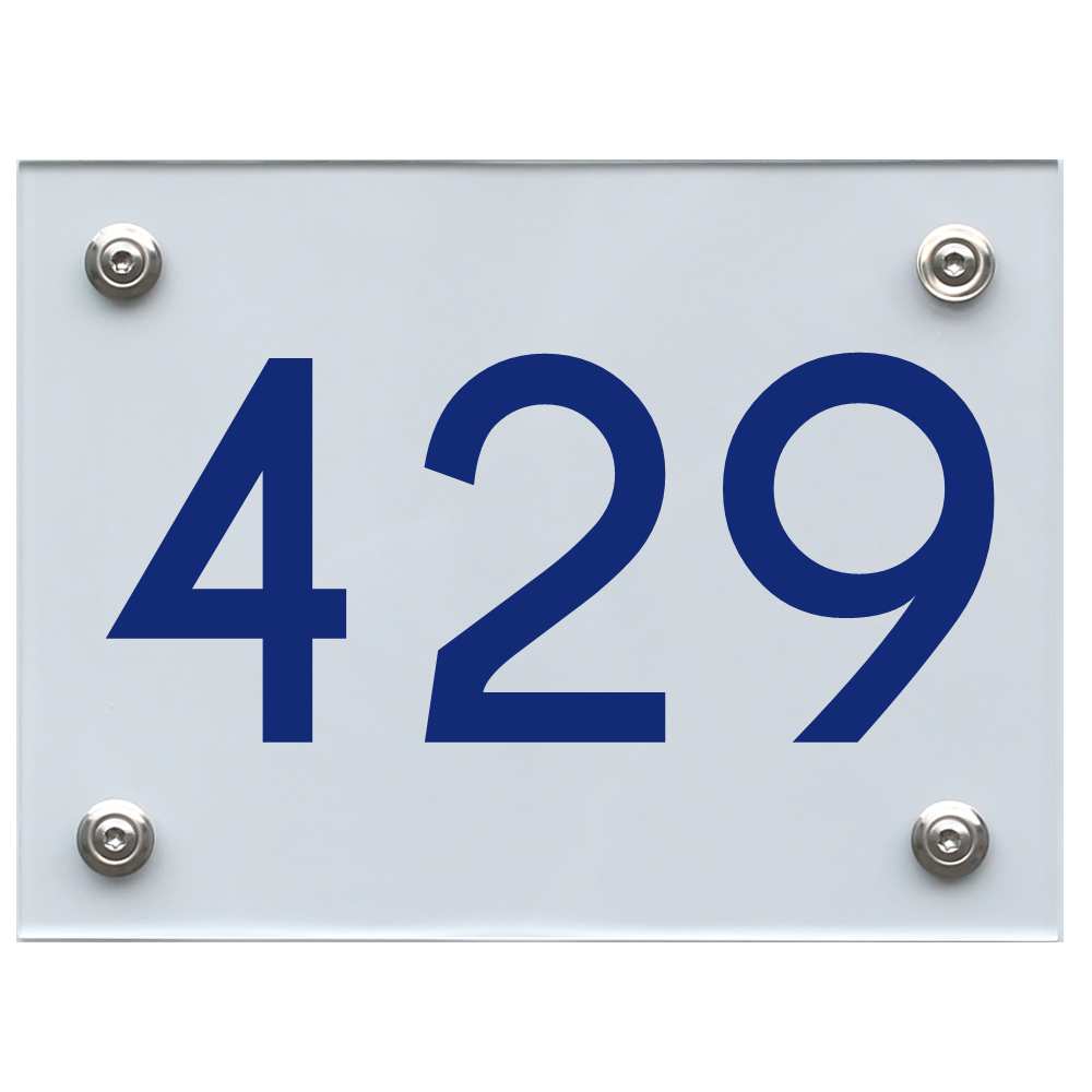 Hausnummernschild 429 blau