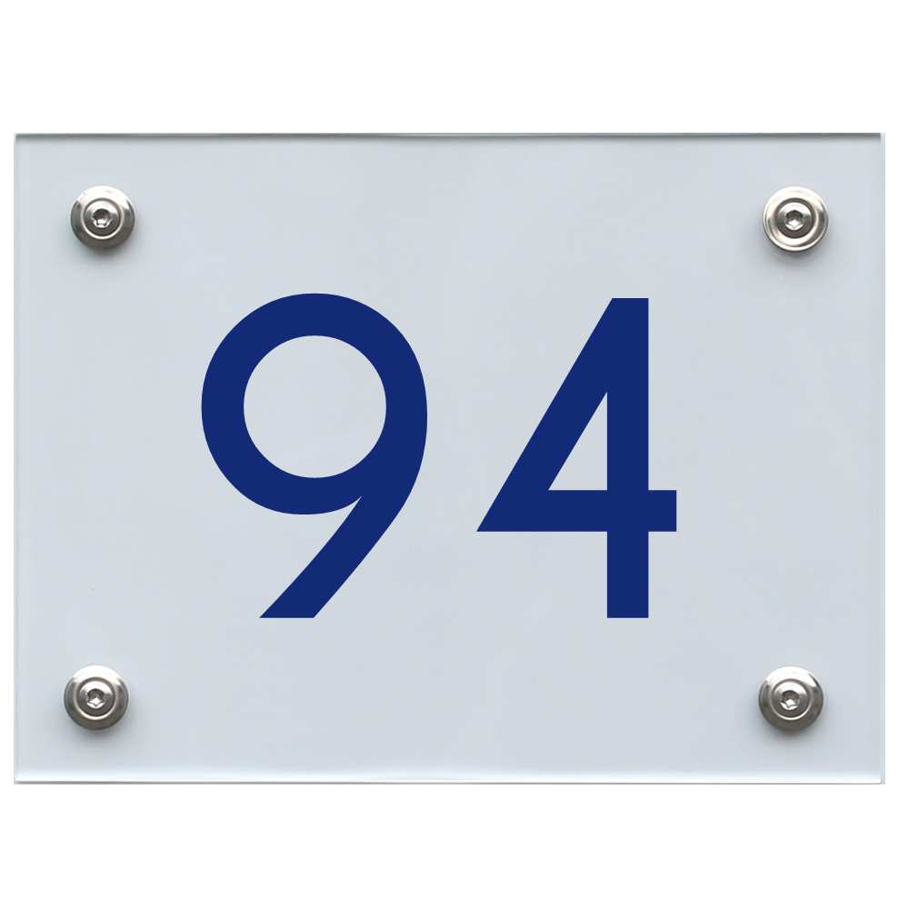 Hausnummernschild 94 blau