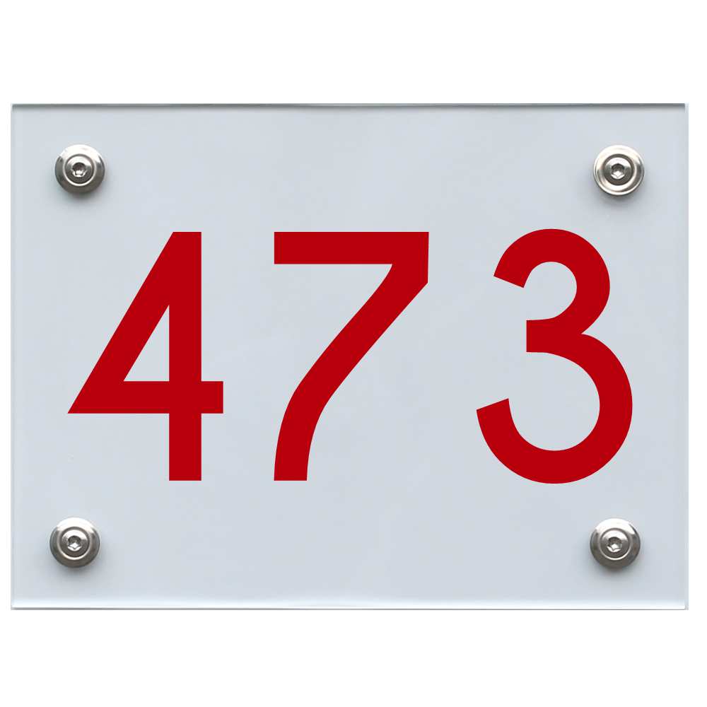 Hausnummernschild 473 rot