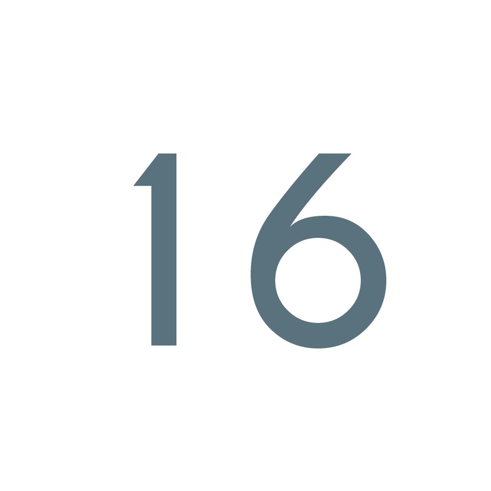 Hausnummer Aufkleber 16 silber