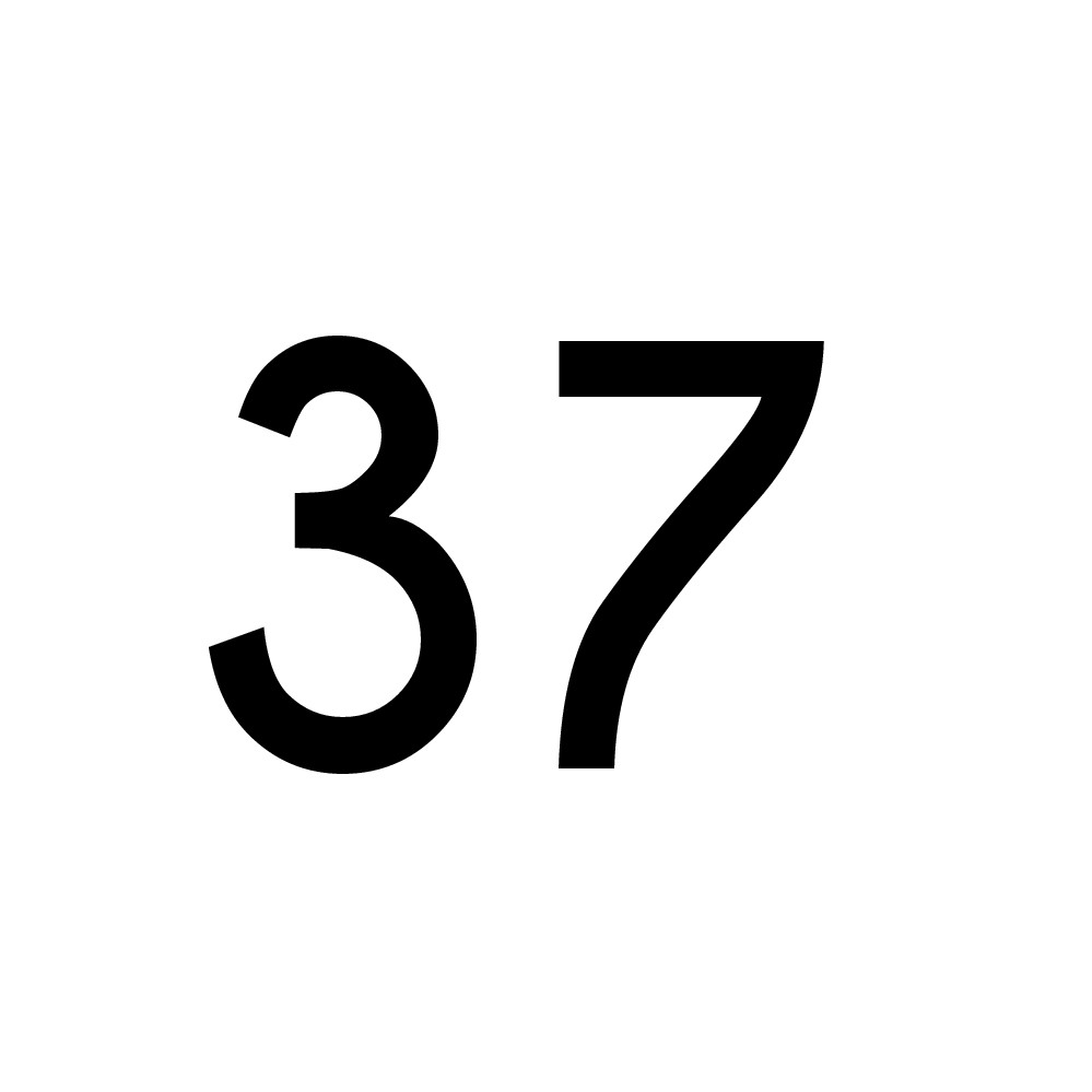 Hausnummer Aufkleber 37 schwarz