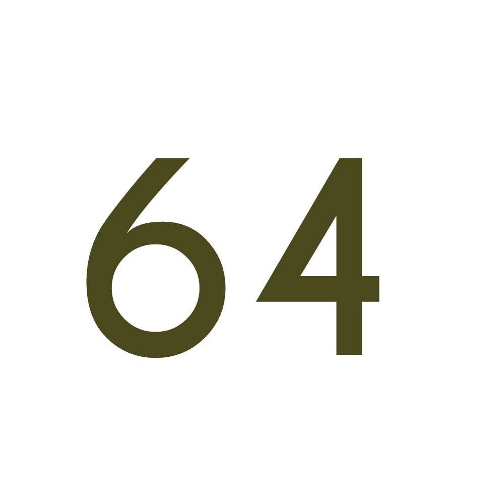 Hausnummer Aufkleber 64 gold