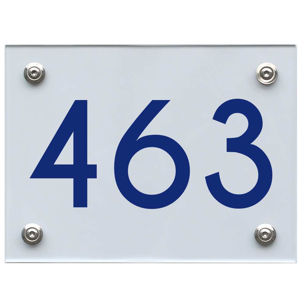 Hausnummernschild 463 blau