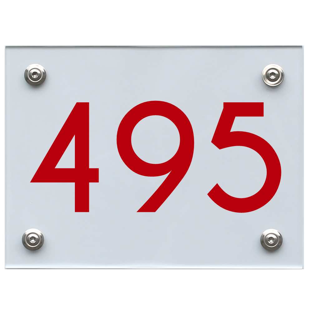 Hausnummernschild 495 rot