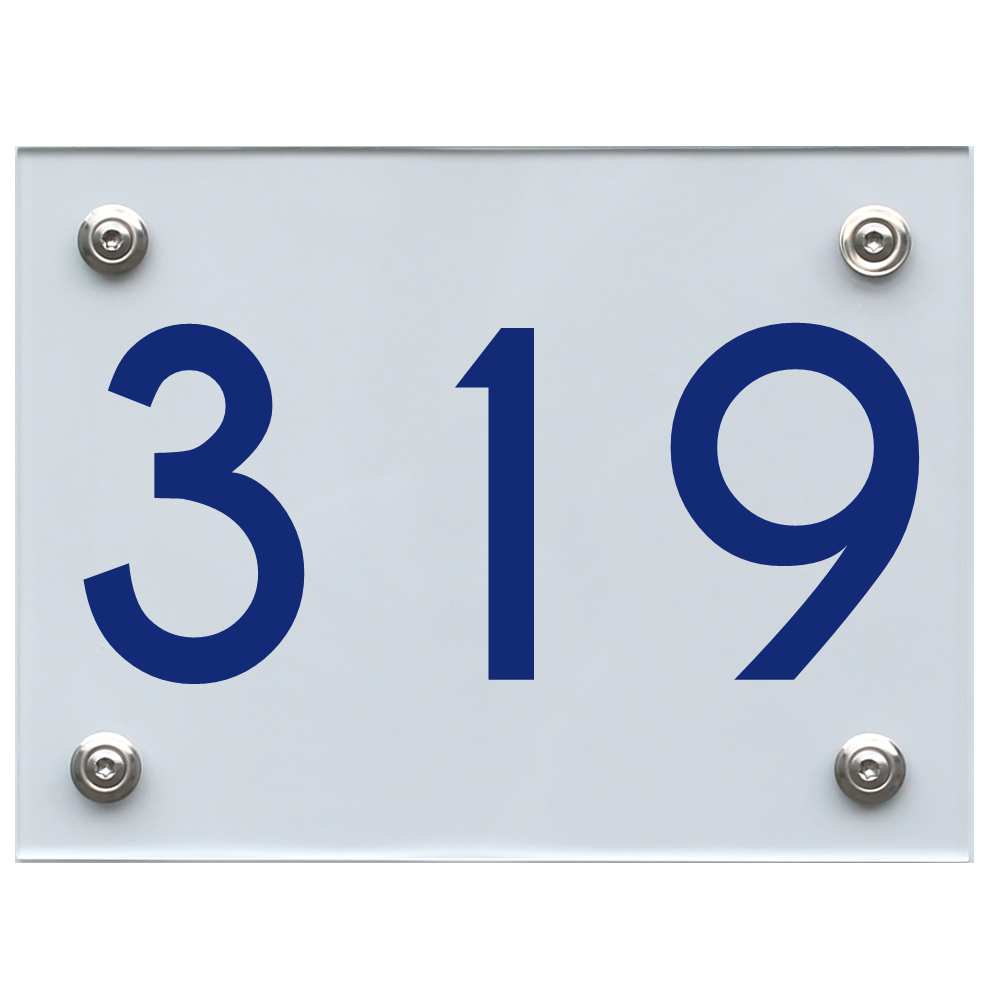 Hausnummernschild 319 blau