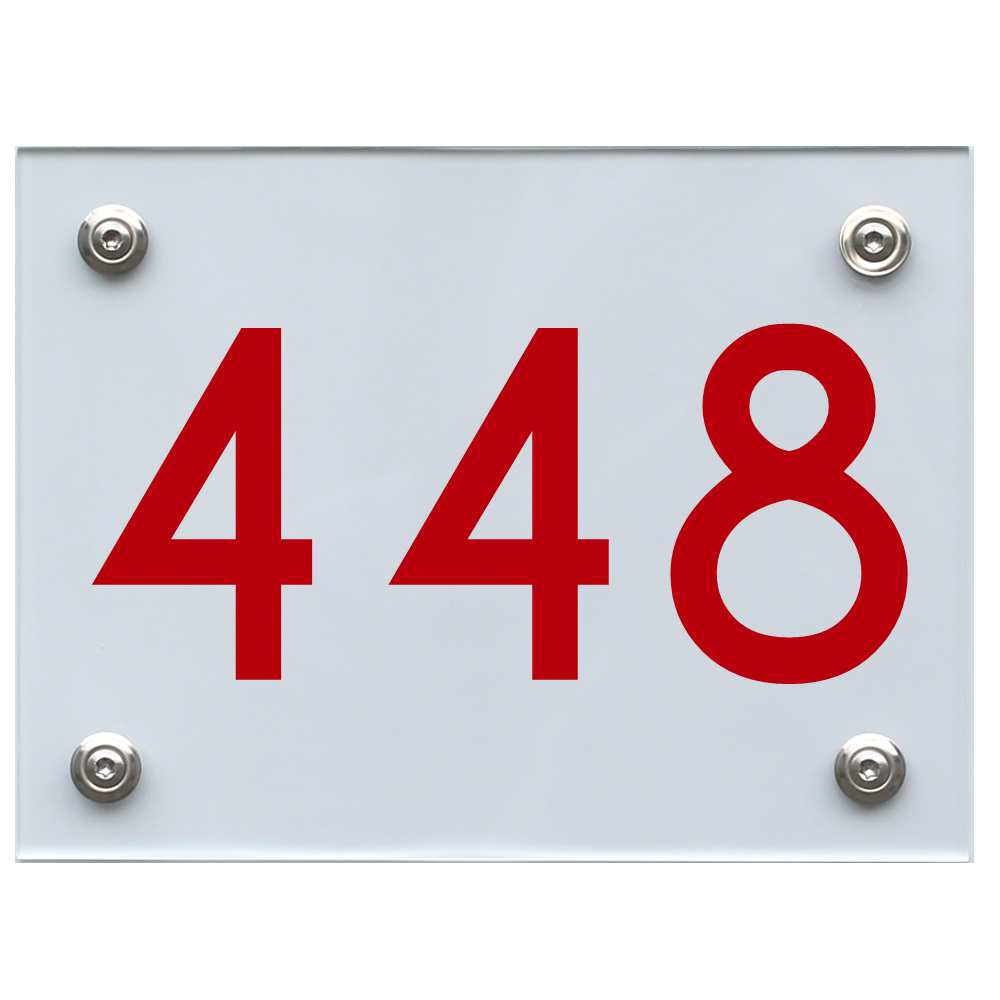 Hausnummernschild 448 rot