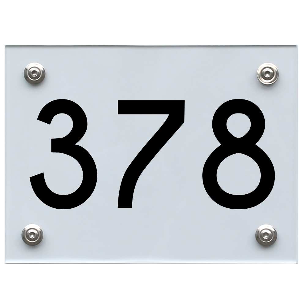 Hausnummernschild 378 schwarz