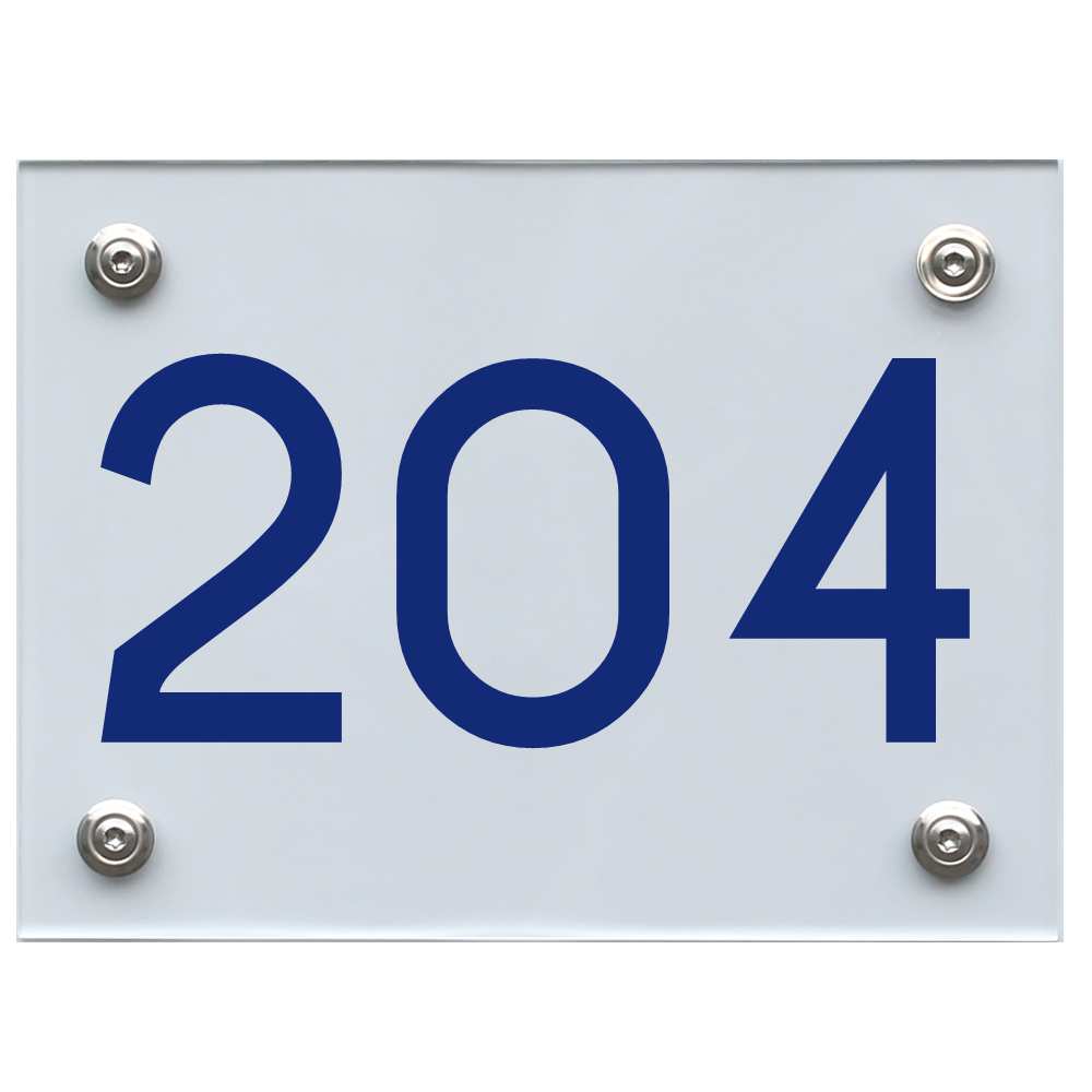 Hausnummernschild 204 blau