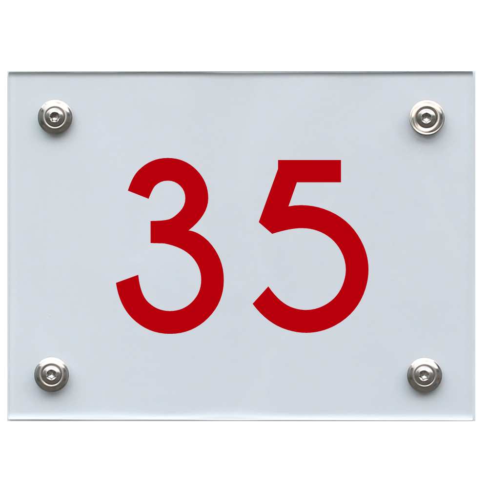 Hausnummernschild 35 rot