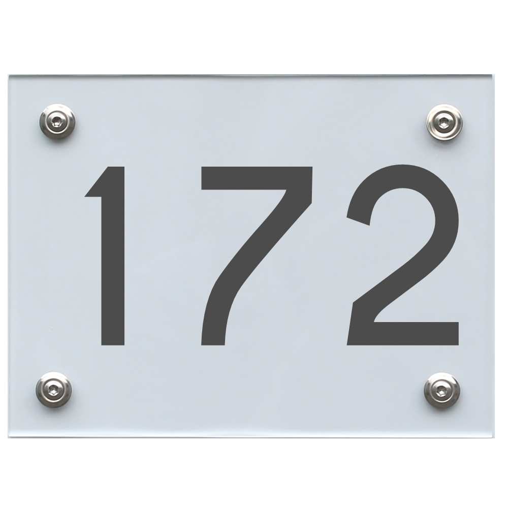 Hausnummernschild 172 dunkelgrau