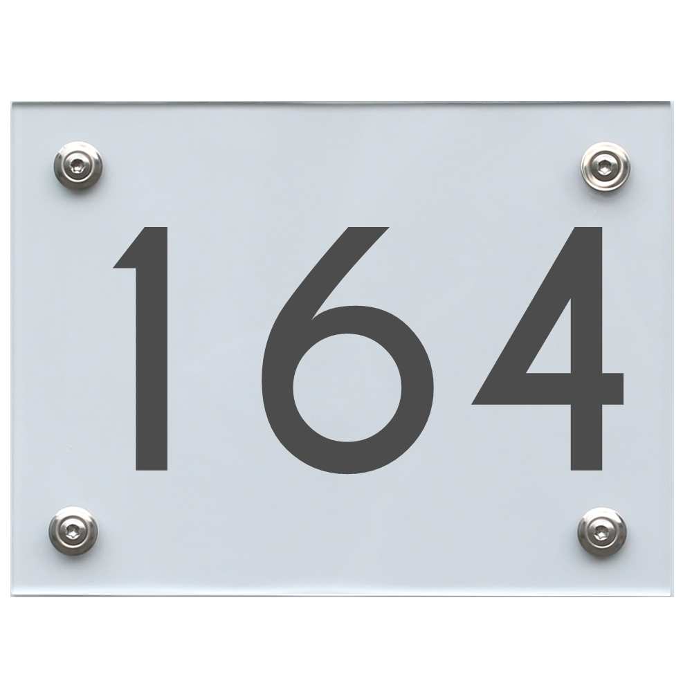 Hausnummernschild 164 dunkelgrau