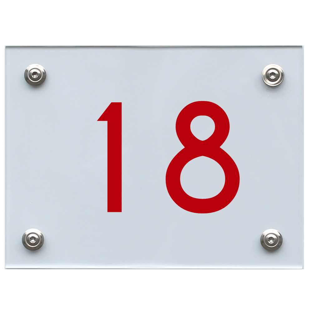 Hausnummernschild 18 rot