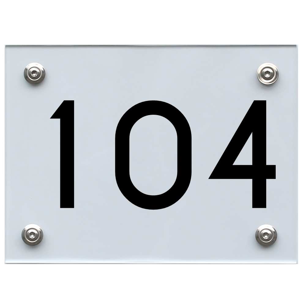 Hausnummernschild 104 schwarz
