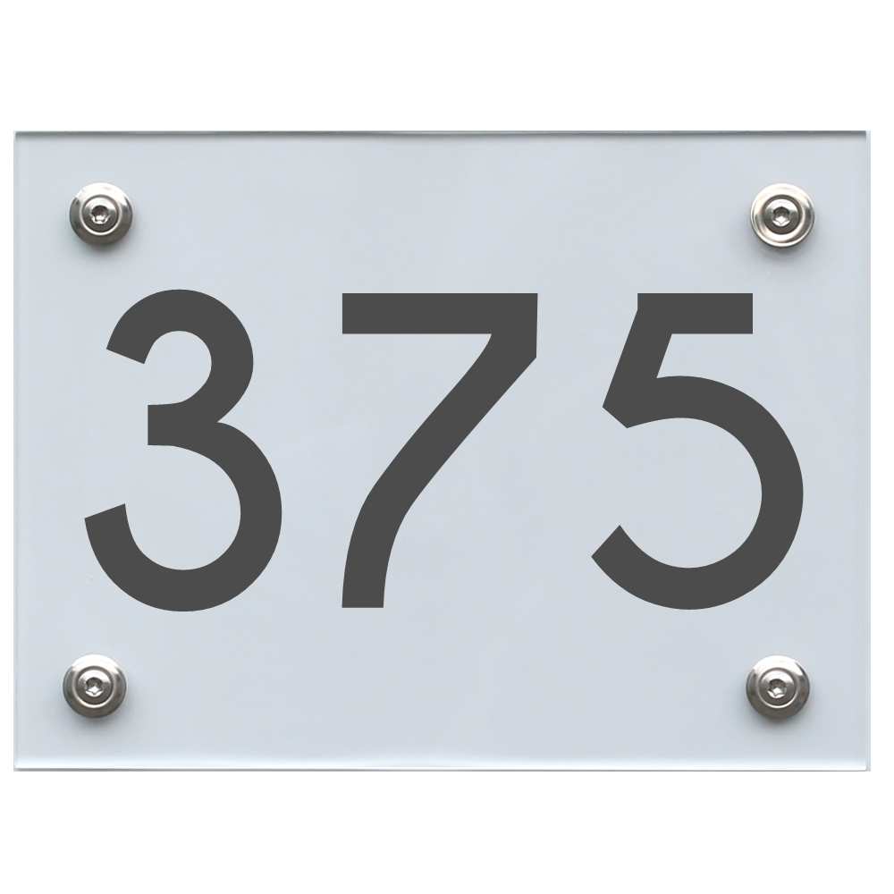 Hausnummernschild 375 dunkelgrau