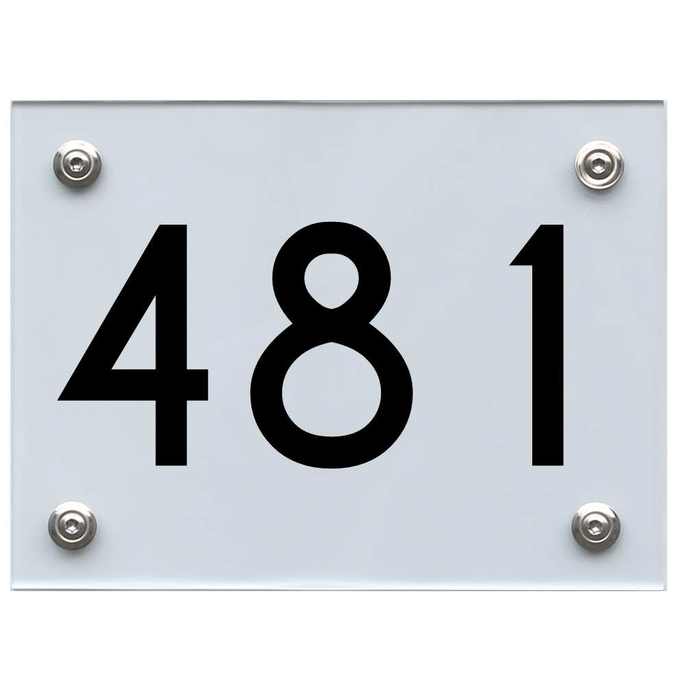 Hausnummernschild 481 schwarz