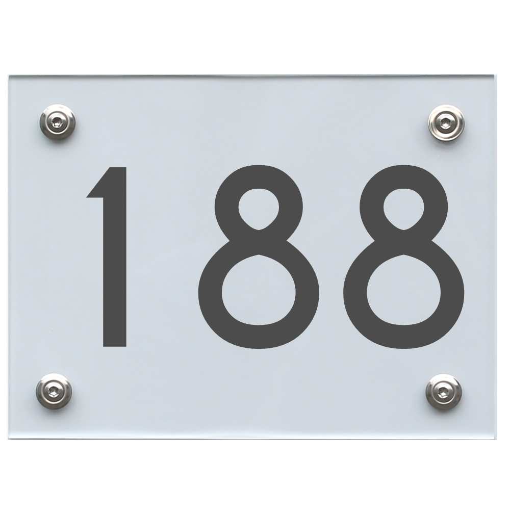 Hausnummernschild 188 dunkelgrau