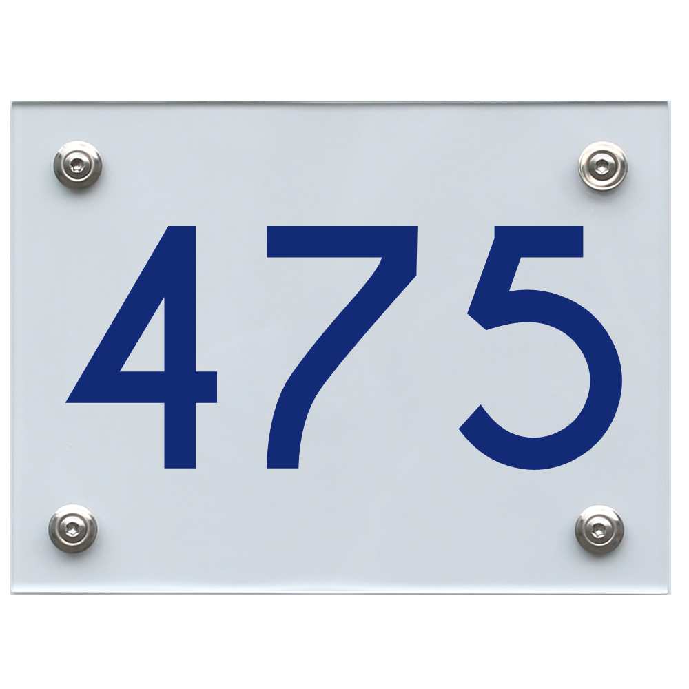 Hausnummernschild 475 blau