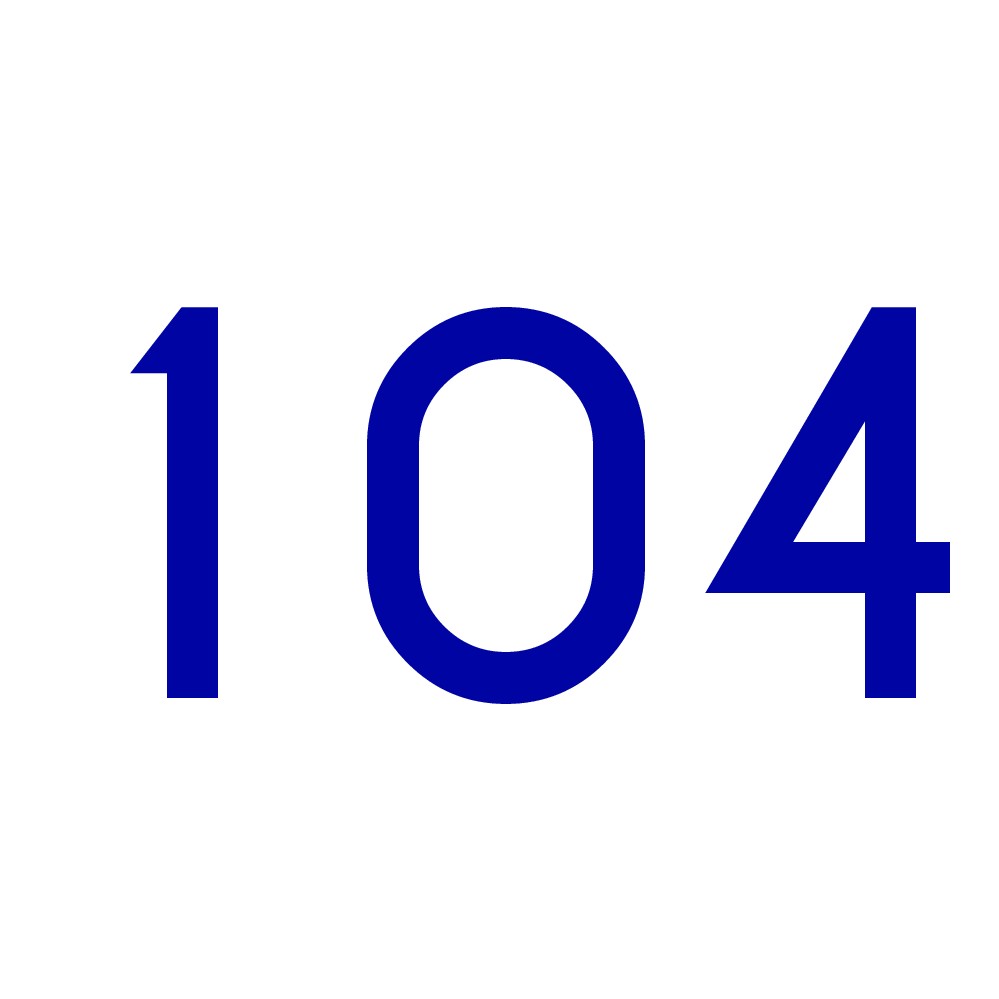 Hausnummer Aufkleber 104 blau