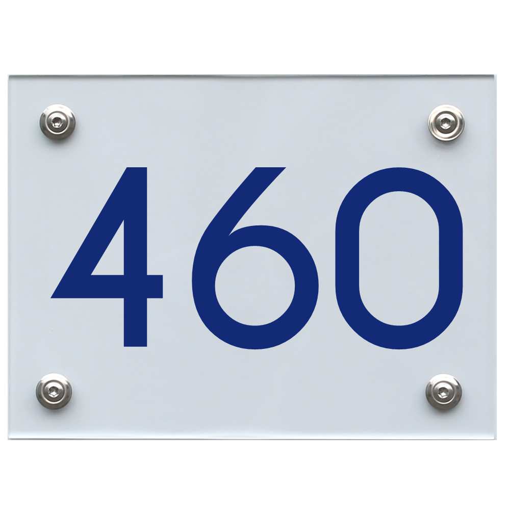 Hausnummernschild 460 blau