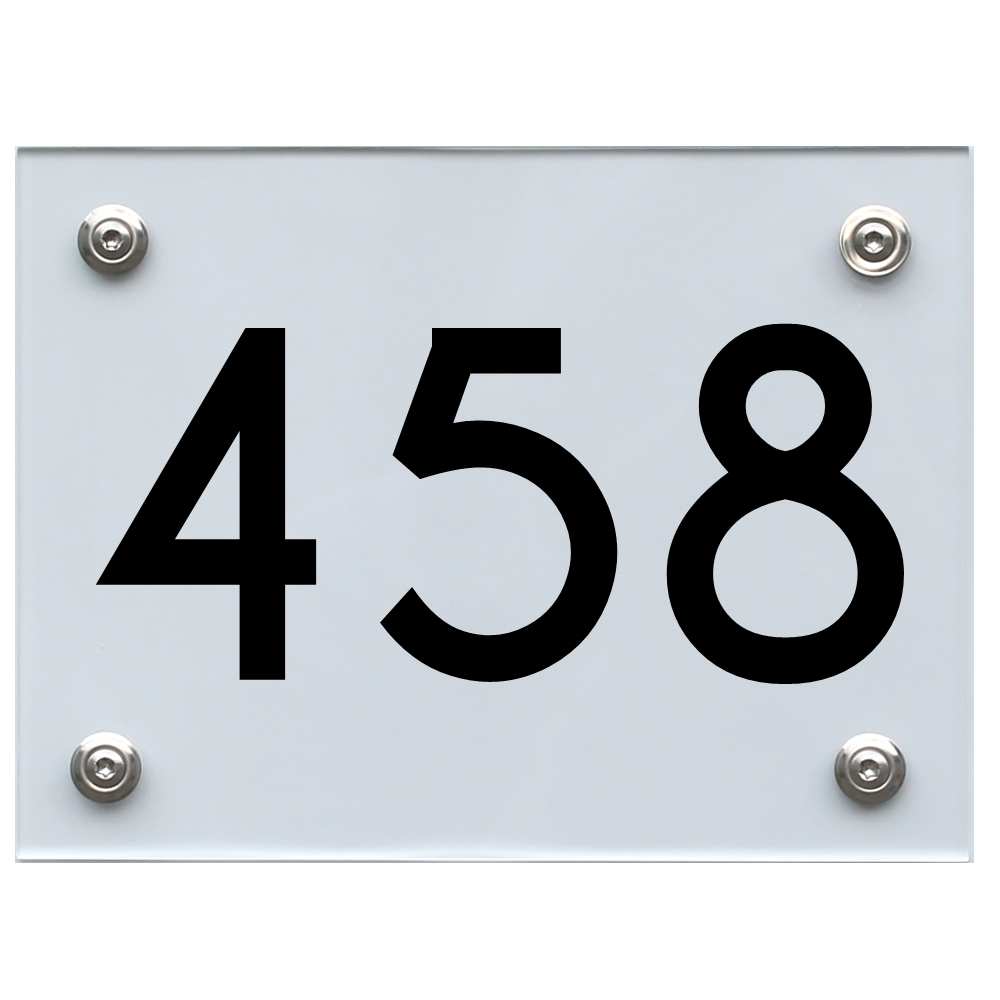 Hausnummernschild 458 schwarz