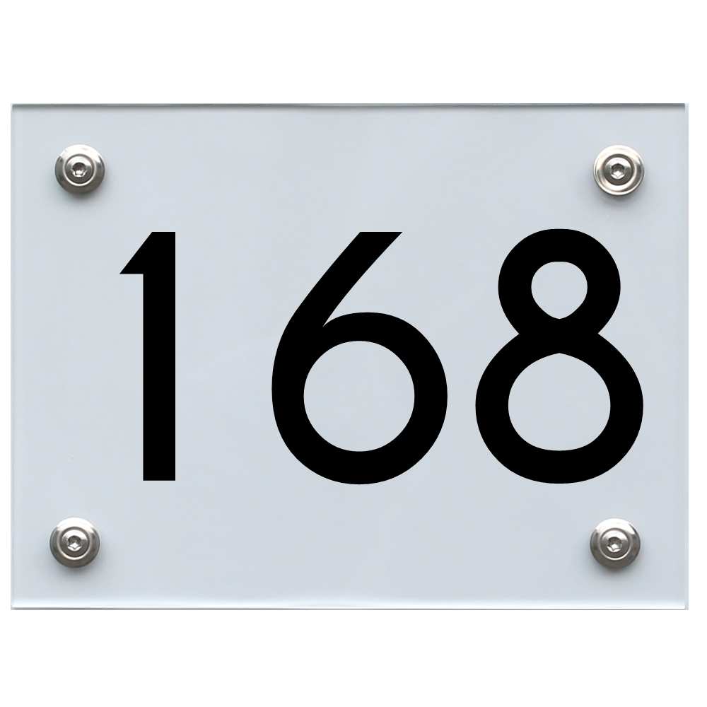 Hausnummernschild 168 schwarz