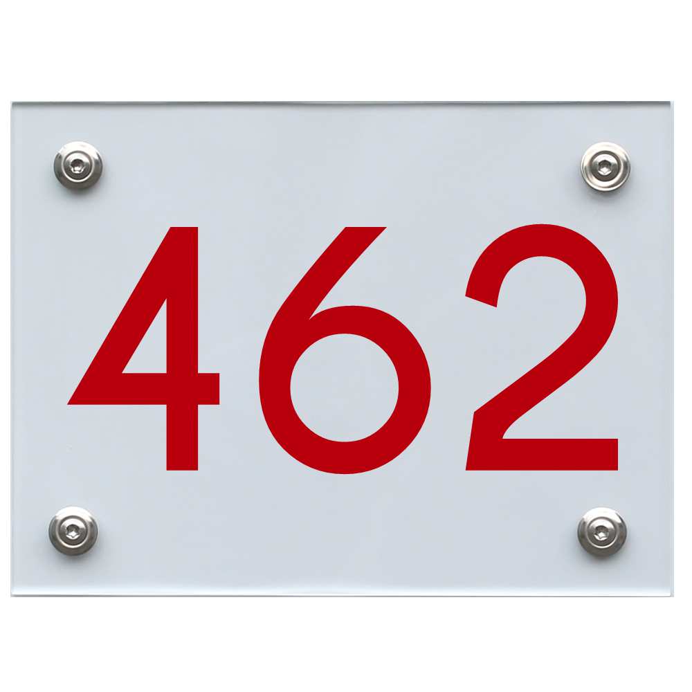 Hausnummernschild 462 rot