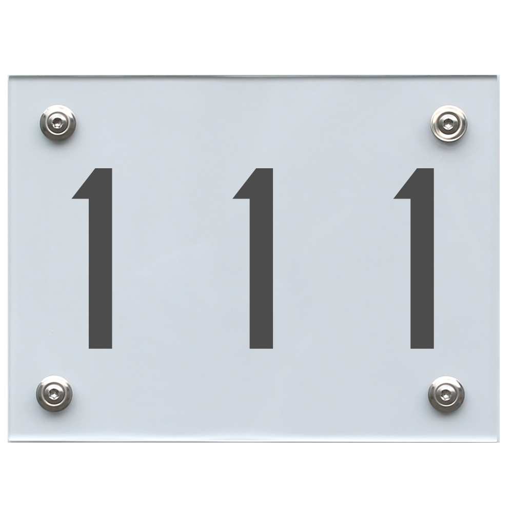 Hausnummernschild 111 dunkelgrau